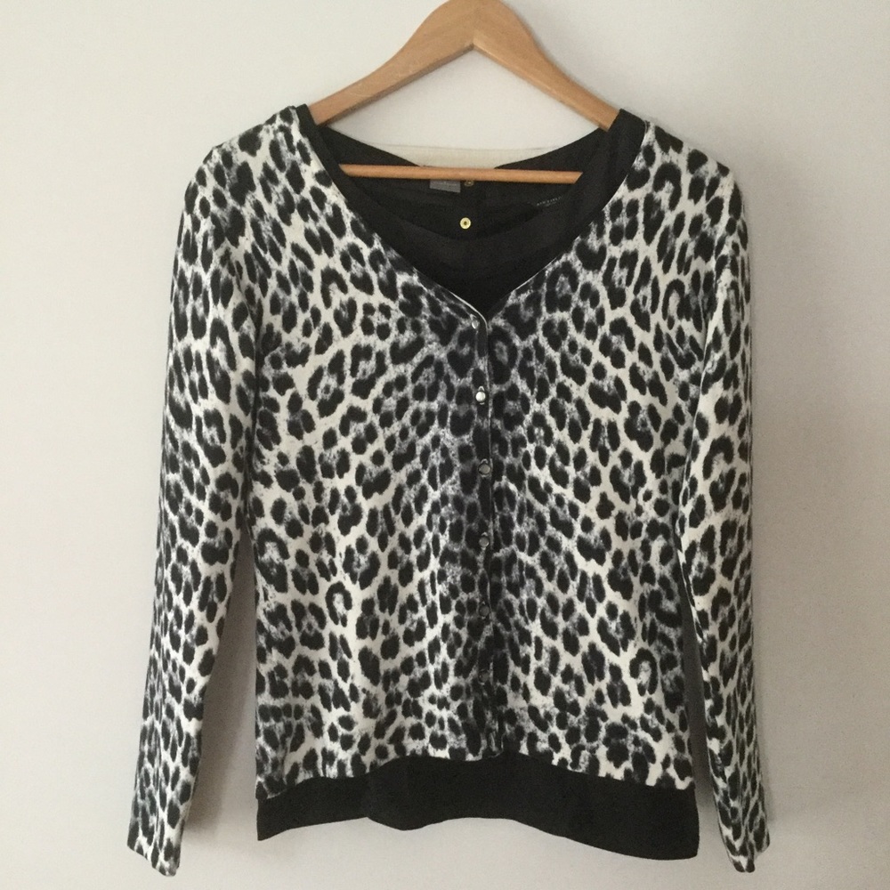 Ann Taylor animal print sweater cardigan