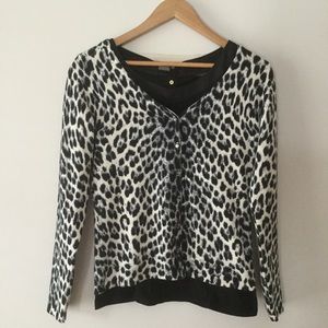 Ann Taylor animal print sweater cardigan