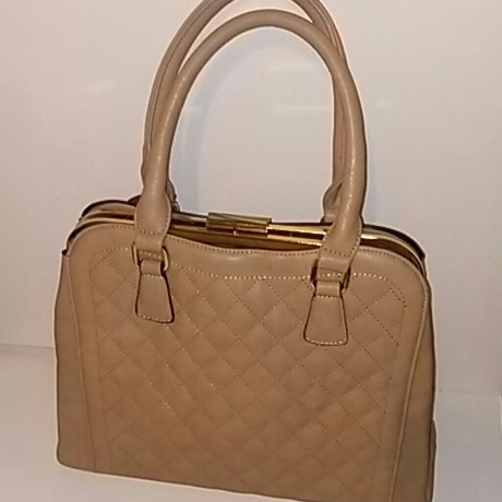Womens Taupe Shoulder Handbag