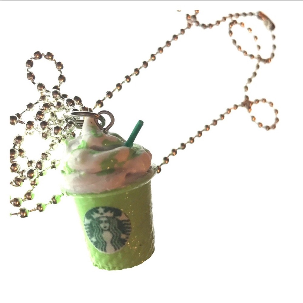 Starbucks green tea latte handmade necklace