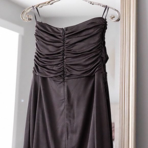 Express Metallic Gray Ruched Mini Dress - Picture 2 of 5