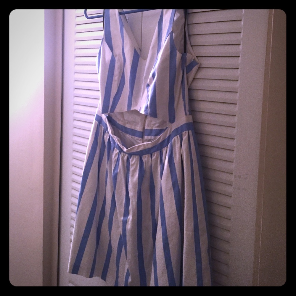 Flirty blue and white stripe dress