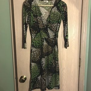 LOFT Ann Taylor Stretchy Faux Wrap Dress SZ 0