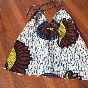 Wax Print Halter Top