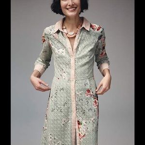 Anthropologie Bloomed Eyelet shirt dress