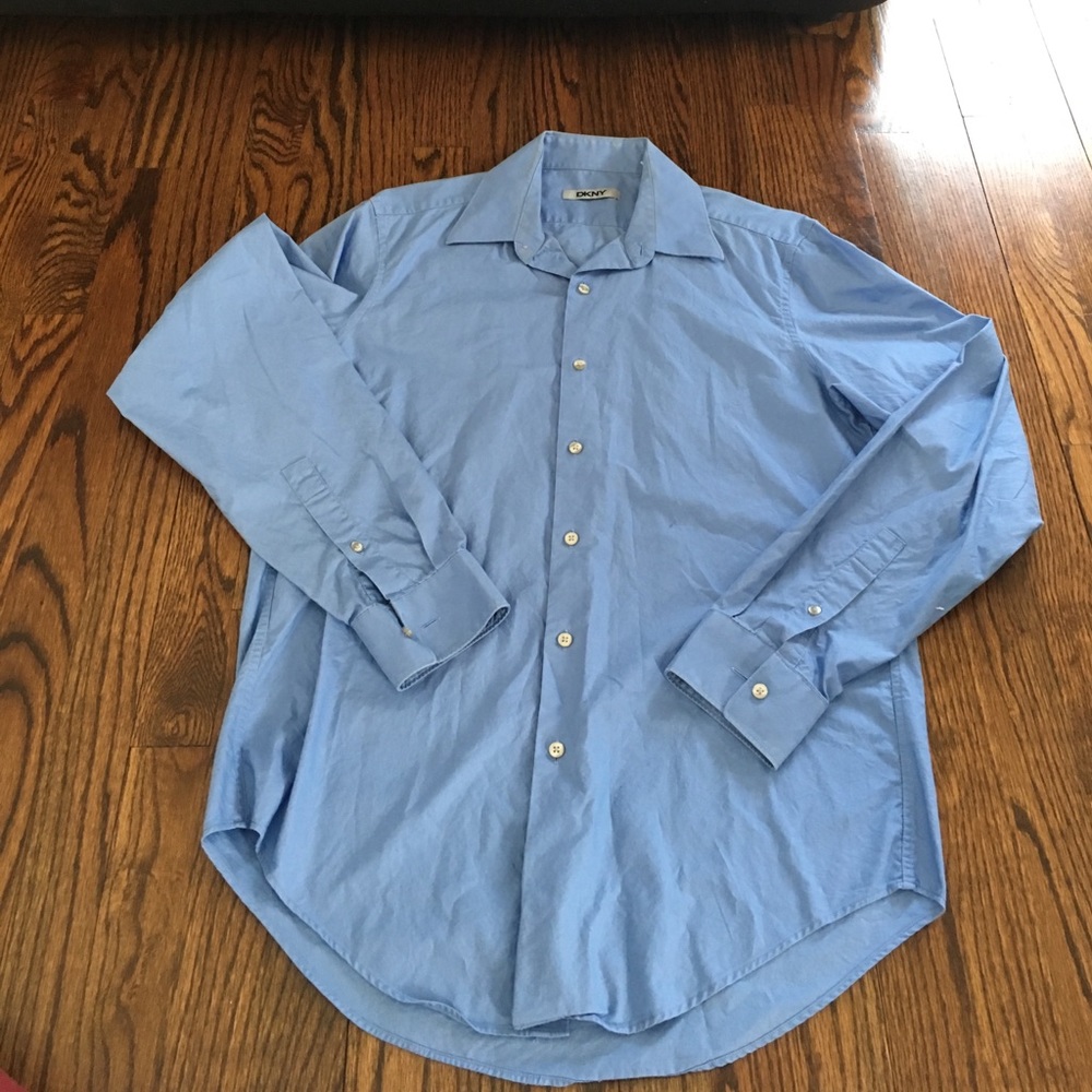 Men's DKNY medium blue Button Down