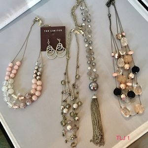 NY The Limited Lot Jewelry 4 Necklaces, Earrings
