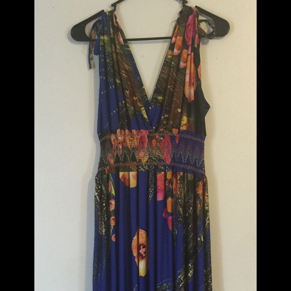 Blue floral maxi dress