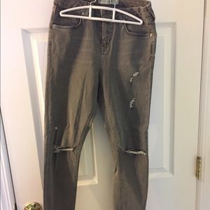 Gray high waisted jeans