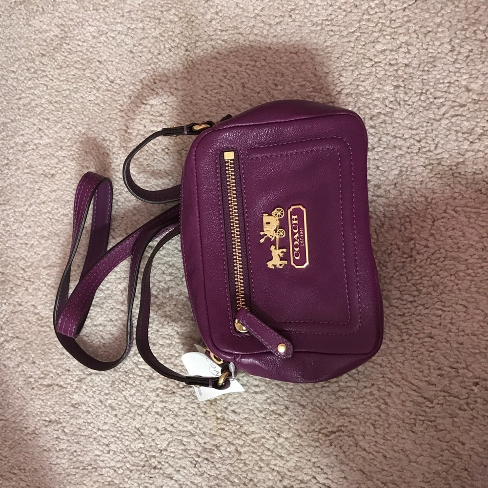 Purple Leather Coach crossbody bag