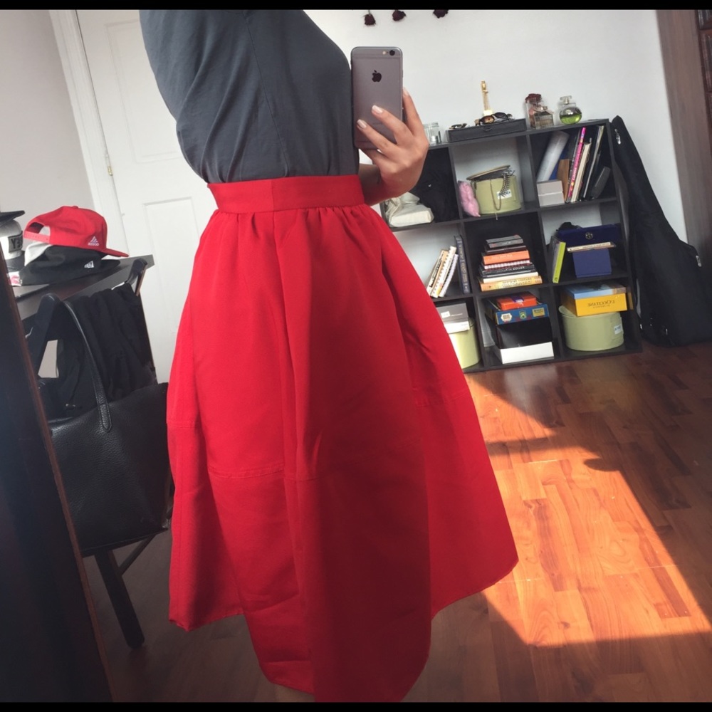 Express mid red skirt