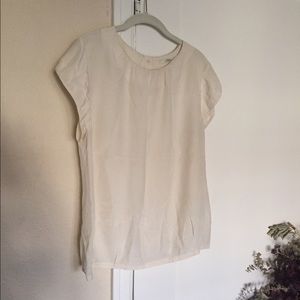 Ivory capsleeved Silk Top