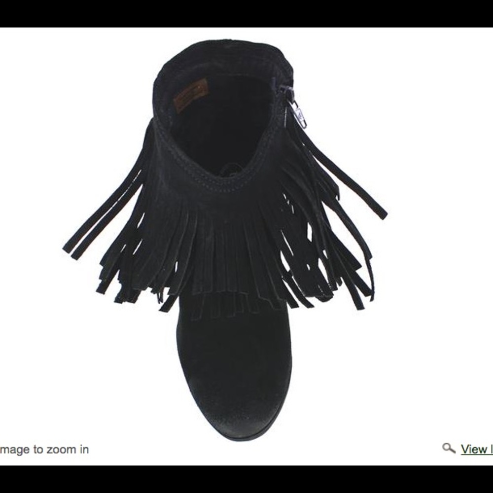 Taos Shag Leather Fringe Boot 40/US 9 New With Box
