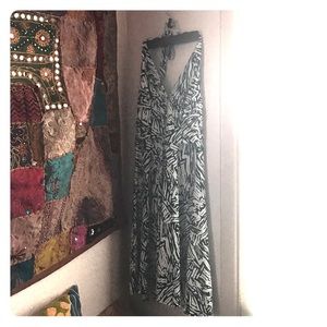 BCBG Maxazria black and white zebra halter dress