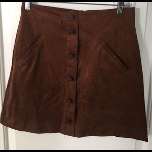 Suede brown skirt