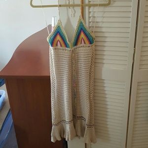 Free People haulter crochet dress