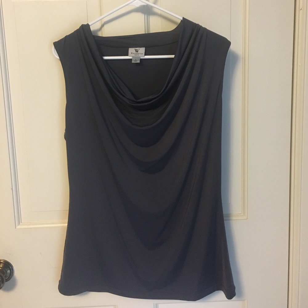 Grey sleeveless dressy top size L