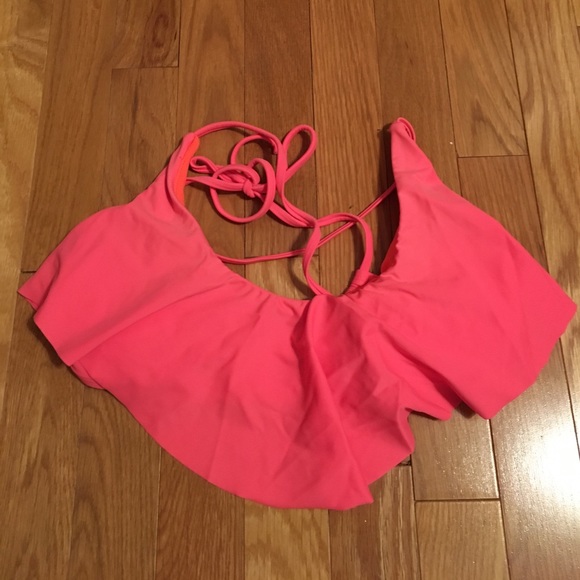 PINK Victoria's Secret Other - flounce coral/neon pink bikini top