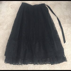 Oscar by Oscar de la Renta black midi skirt