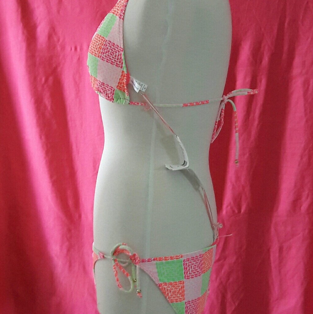 Neon Patchwork String Bikini - Picture 4 of 4
