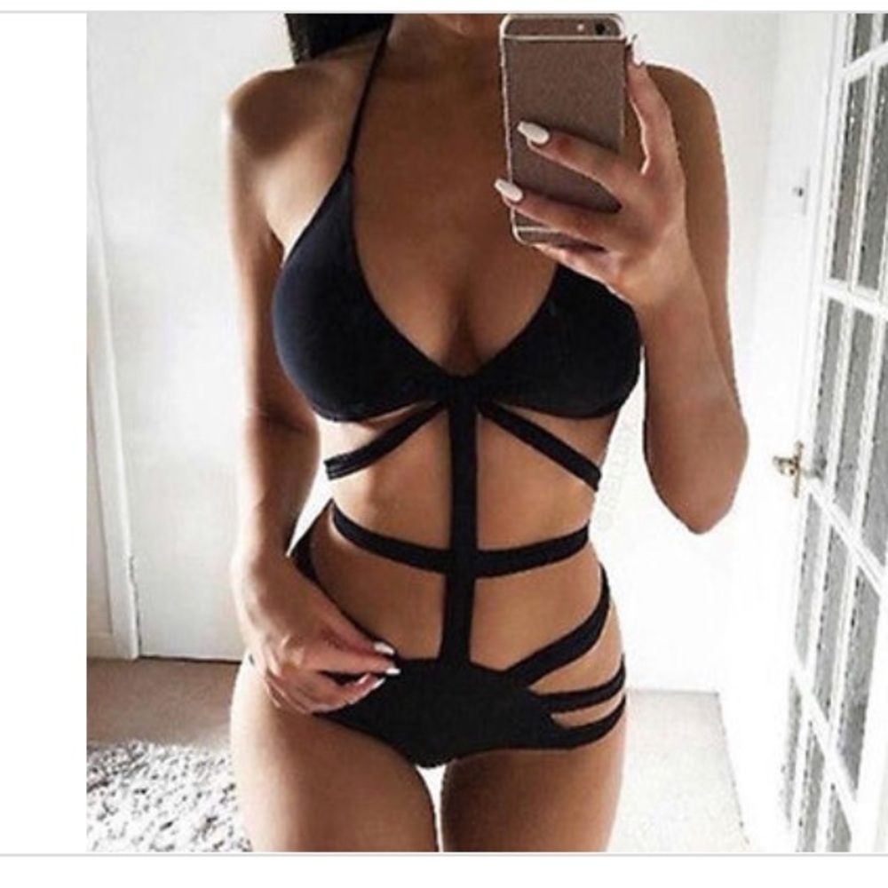 Strappy one piece bikini