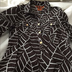 TORY BURCH cotton tunic with logo buttons