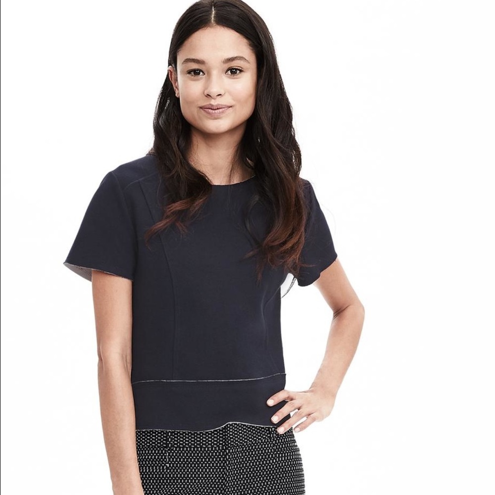 Banana Republic Raw Edge Knit Top