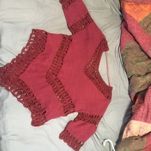 Maroon crochet top