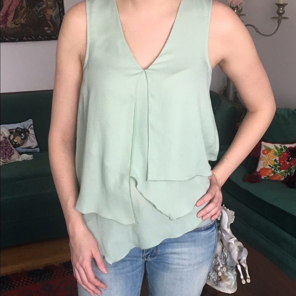 Mint green flowy top