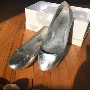 Sigerson Morrison BELLE Silver Leather Flats - 8.5
