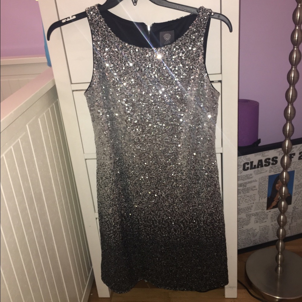 Silver and black Ombré sparkle dress