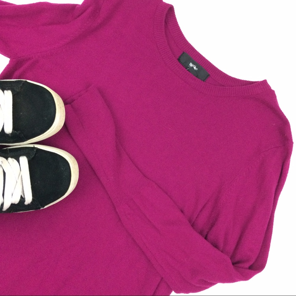 Mossimo Plum Long Cuff Loose Fit Soft Knit Sweater
