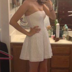 White lace mini dress