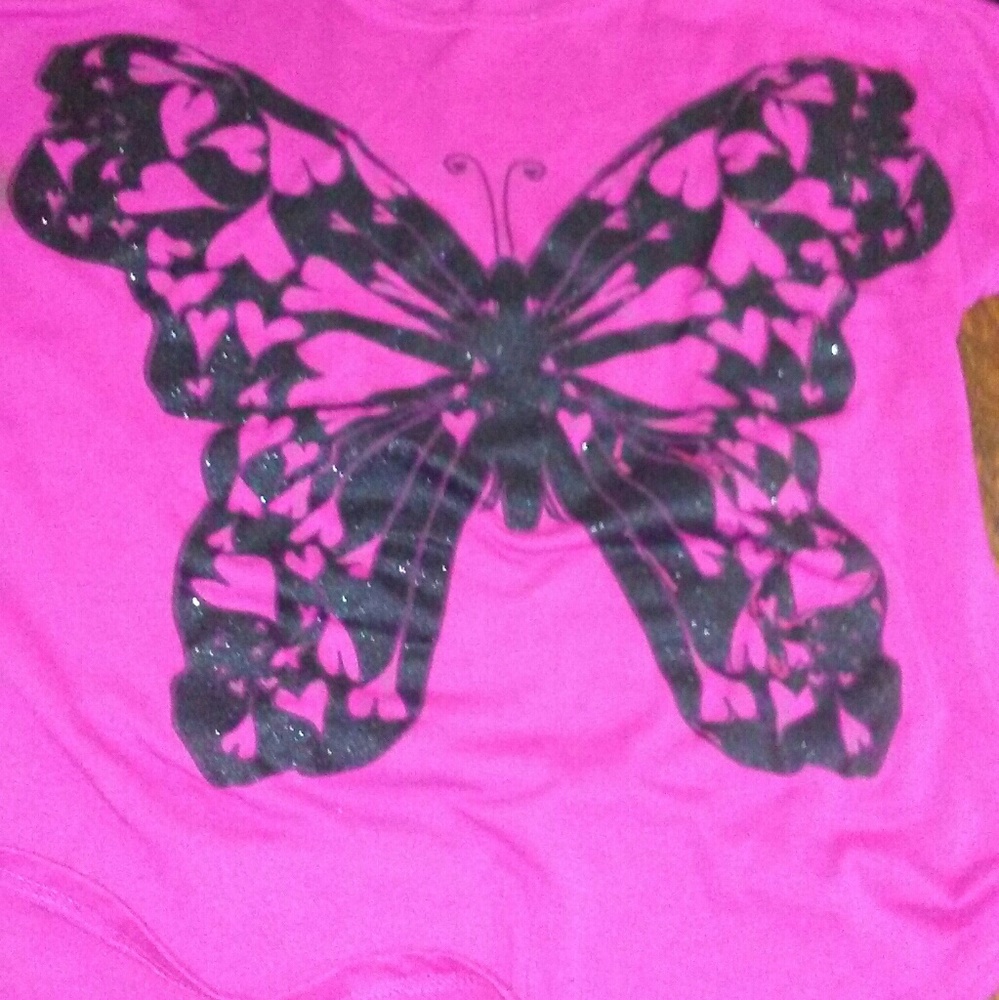 Pink butterfly shirt