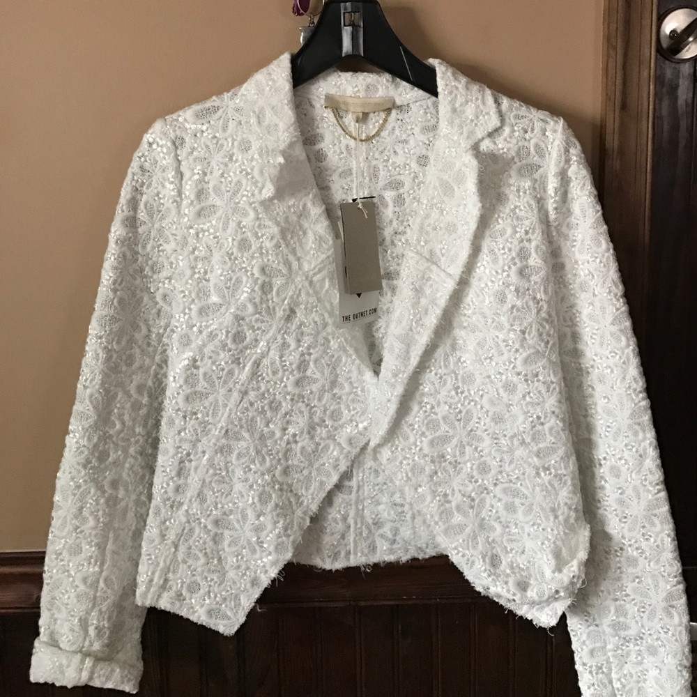 Vanessa Bruno Floral Knit White Blazer