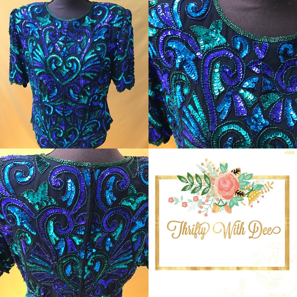 ❌SOLD Via EBAY❌Blue and Green Sequin Blouse