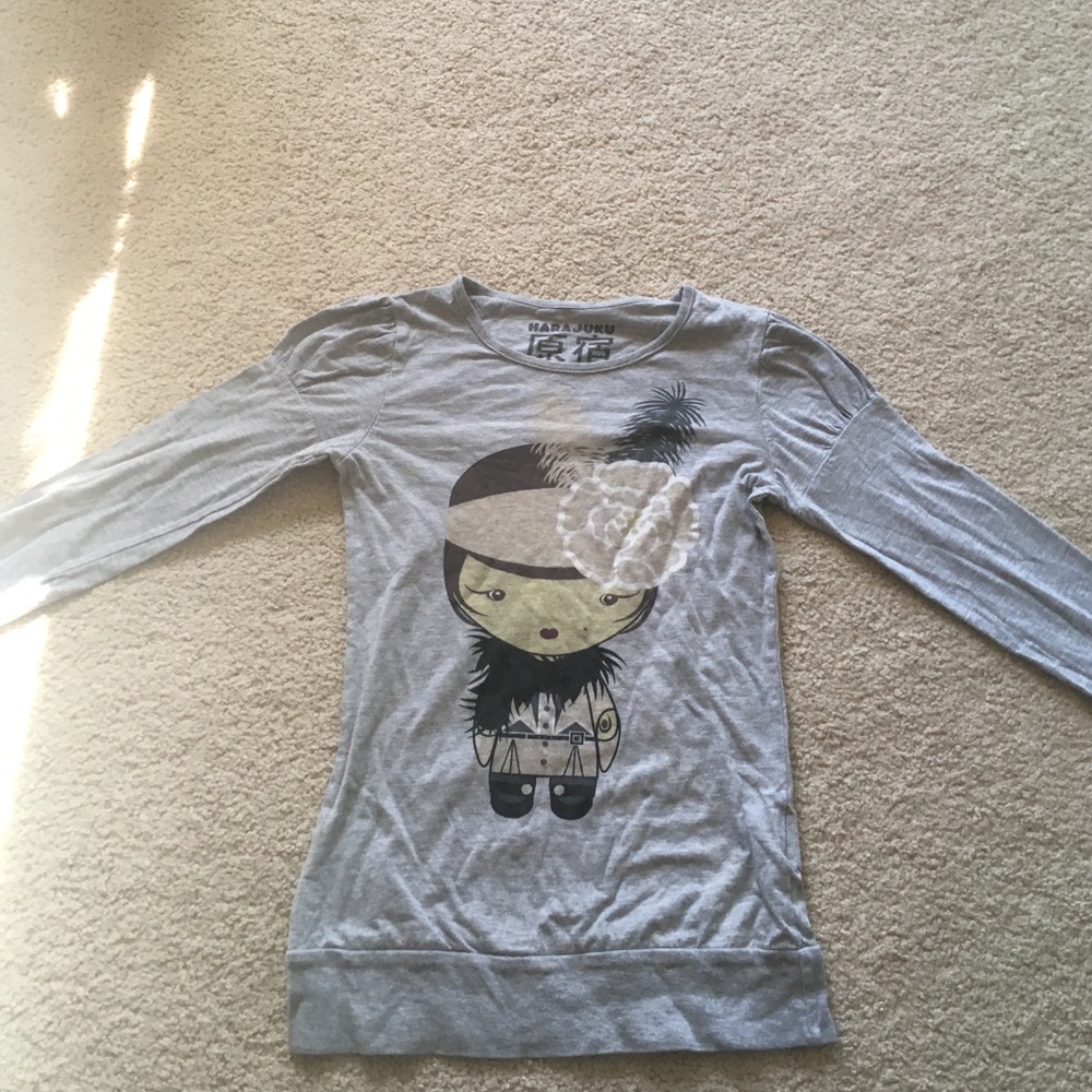 Harajuku Lovers grey long sleeve shirt