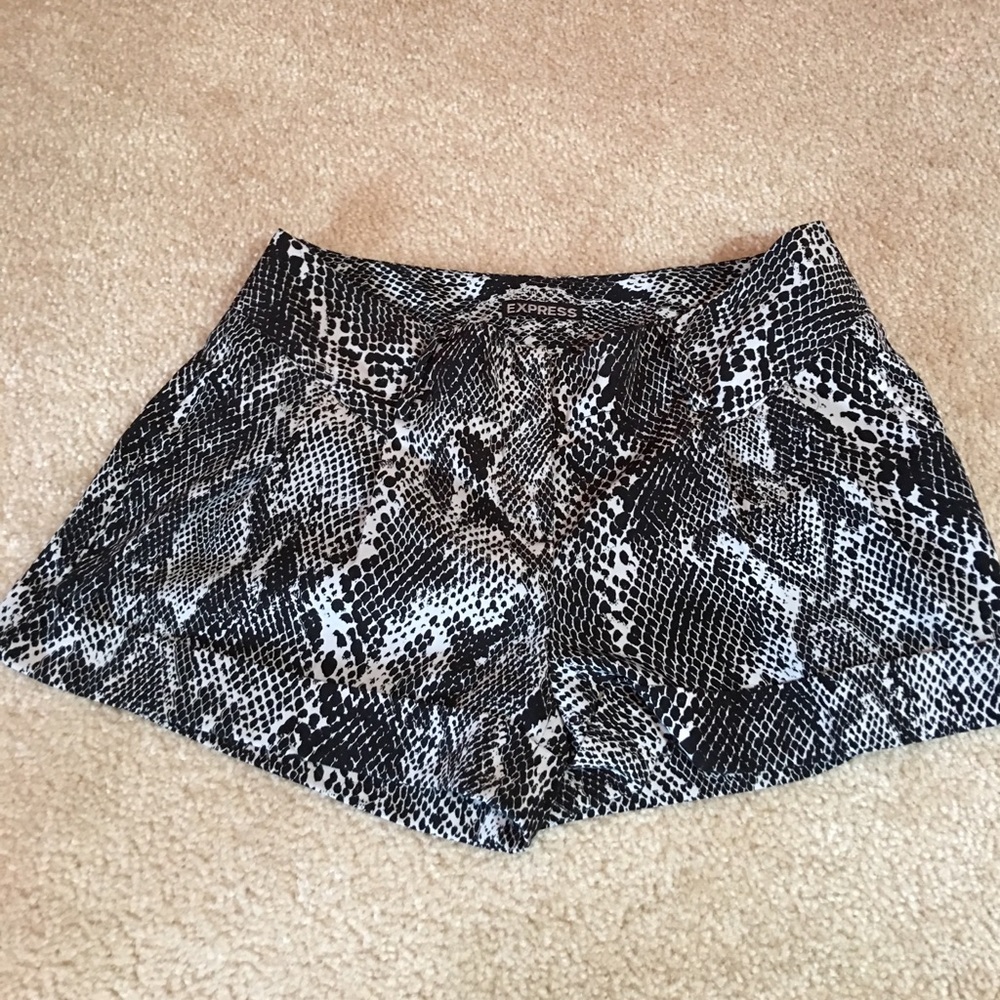 Express snakeskin shorts