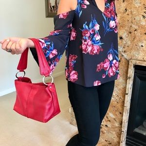 Furla red leather handbag