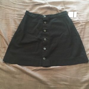 American Apparel front button black skirt