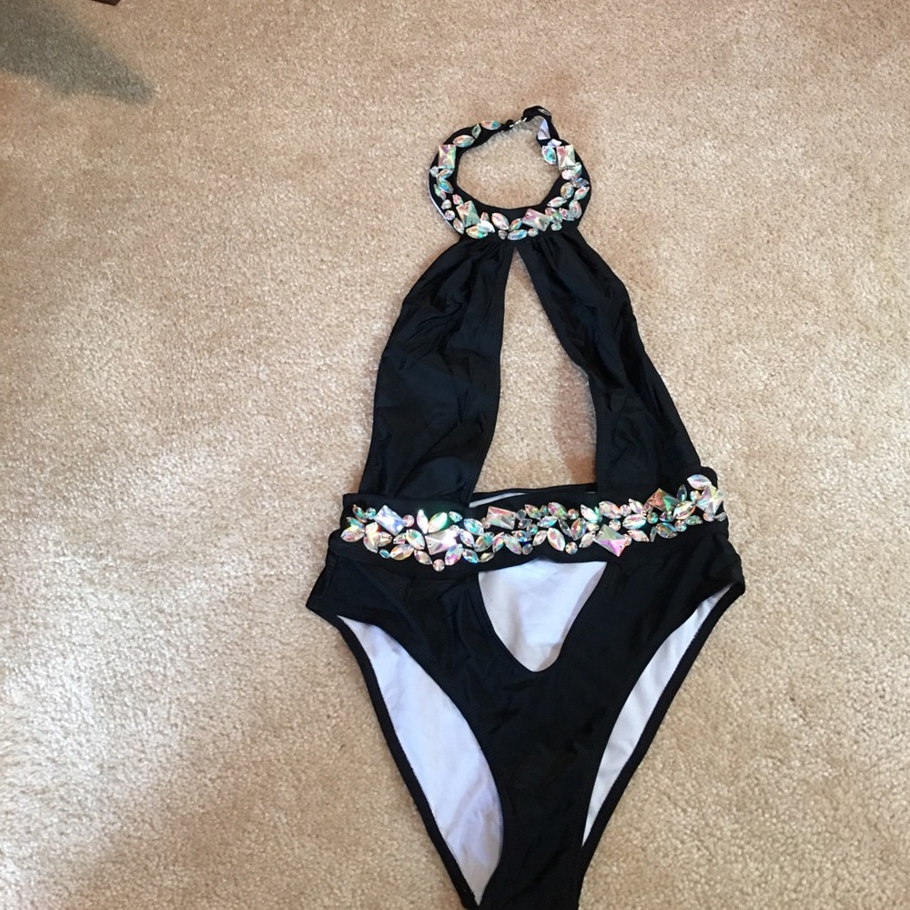 Rhinestone one piece