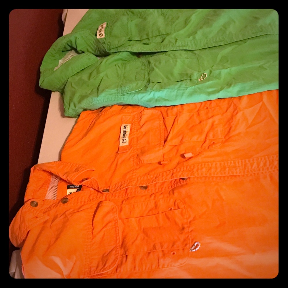 Boys Magellan Fishing Shirts in Orange and Green