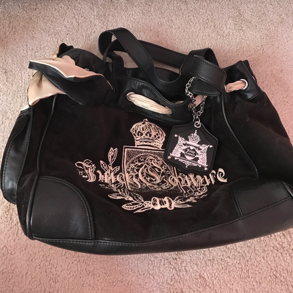 Juicy Couture Black Velour Tote