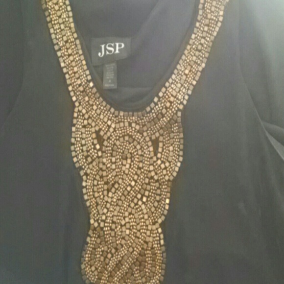 Black and Gold Shift Dress Medium - Picture 2 of 2