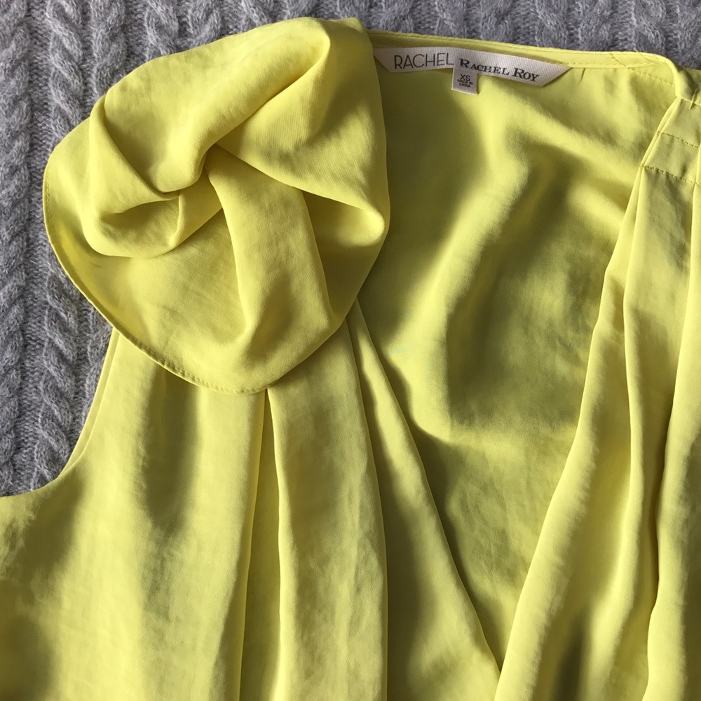 NWOT Rachel by Rachel Roy yellow faux wrap top