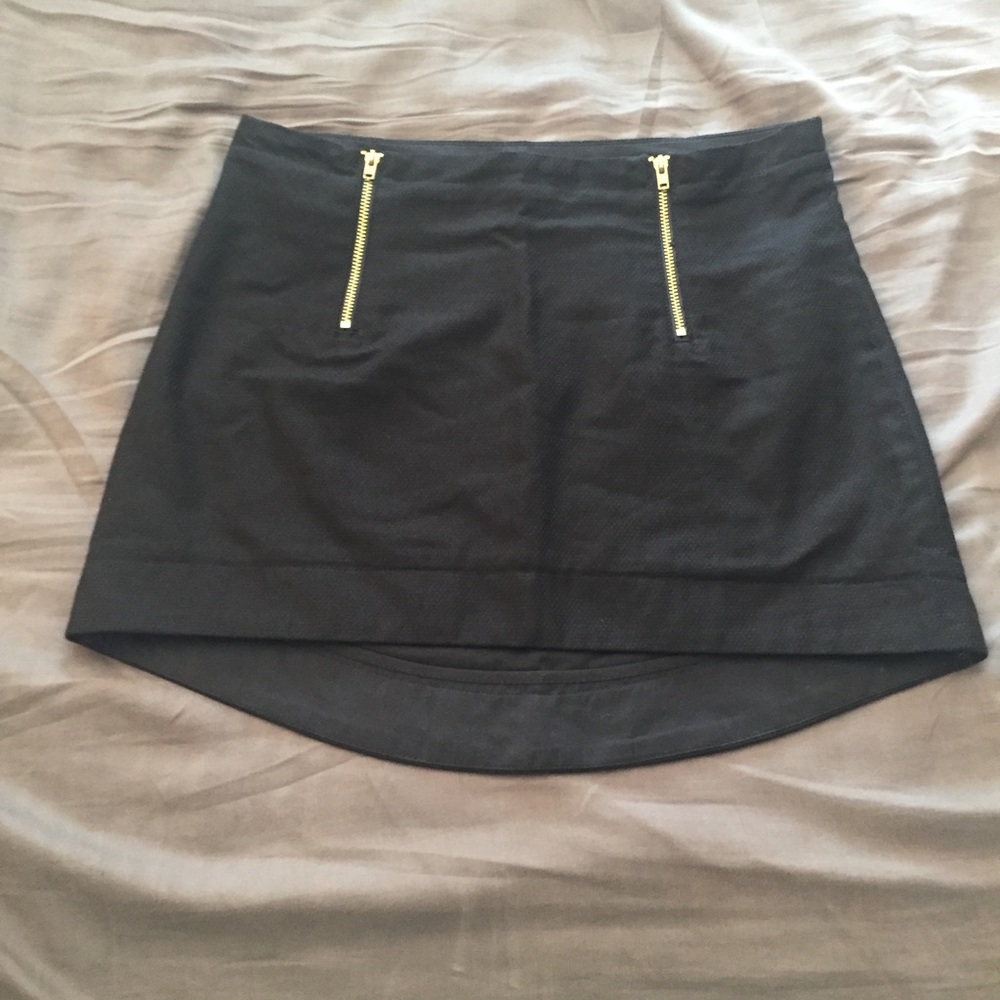 Topshop black double zip miniskirt