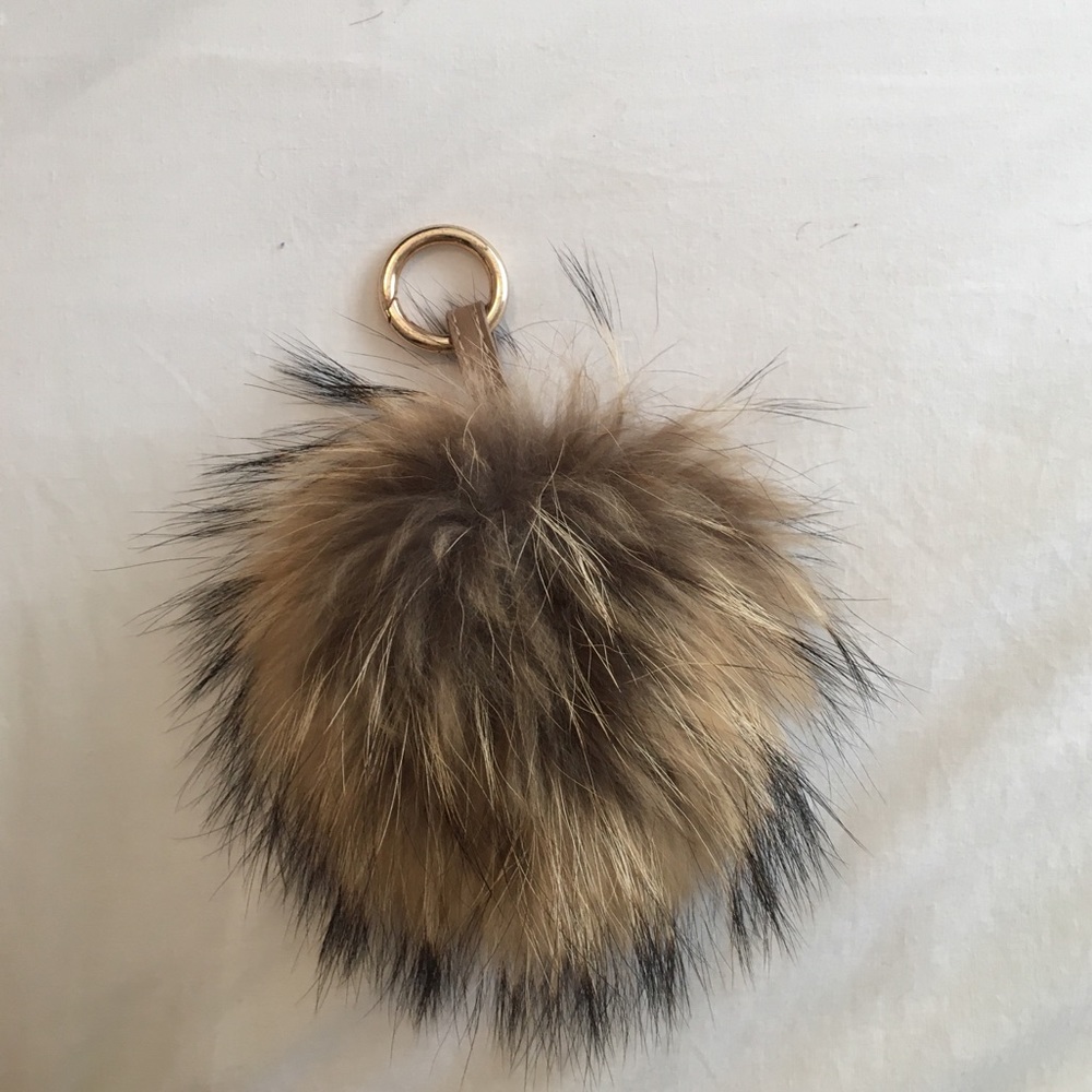 Giant fur Pom pom keychain