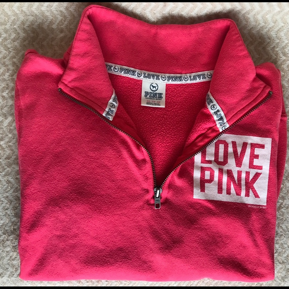 Pink quarter zip sweater