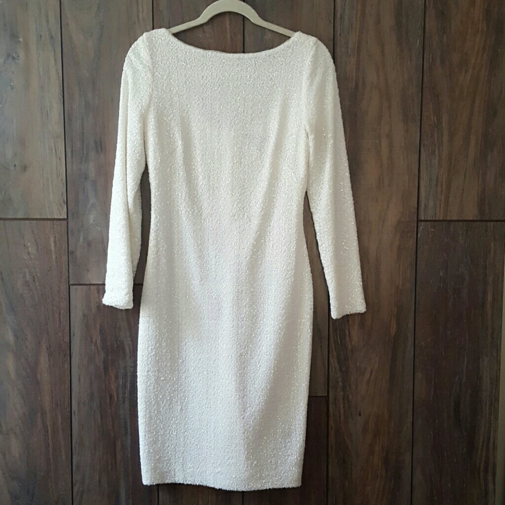 Ralph Lauren scoop back long sleeve sequin dress