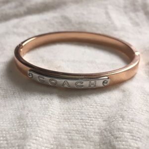 Coach Rose Gold Hinged Bangle Bracelet